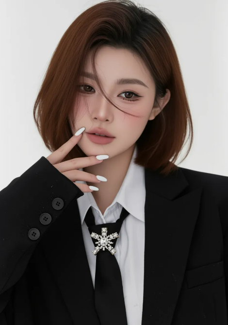 AI headshot with multiple hairstyle variations